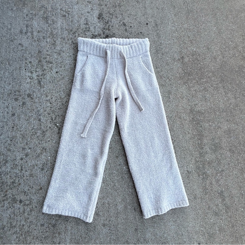 Elegant Cream Cozy Wide Leg Lounge Pants